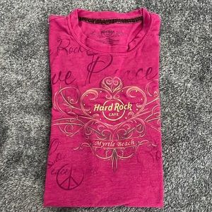 Hard Rock Cafe Myrtle Beach Dark Pink Tshirt Size M
